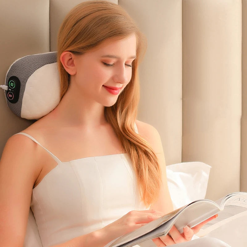 USB Heated Neck Massager Pillow