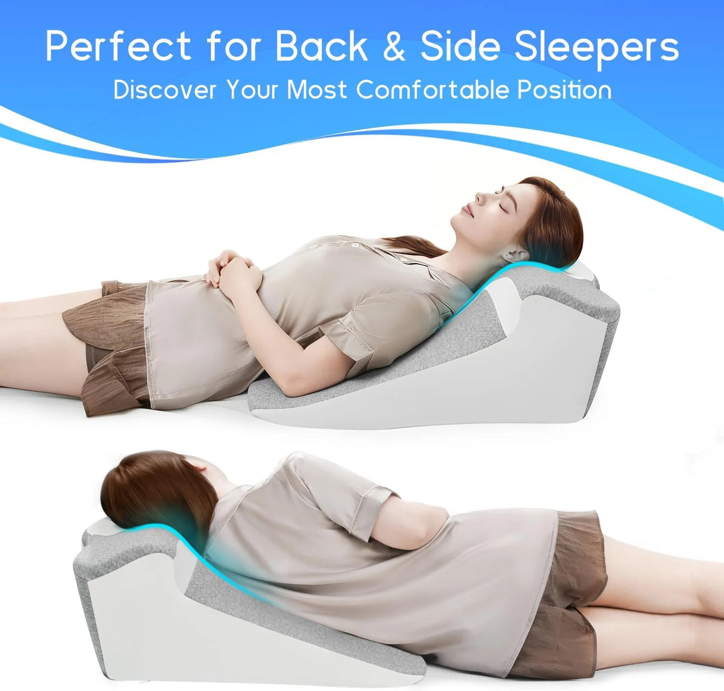 Ergonomic Bed Wedge Pillow